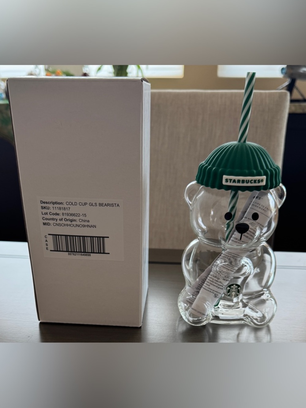 Starbucks Glass Bearista Cold Cup BNIB